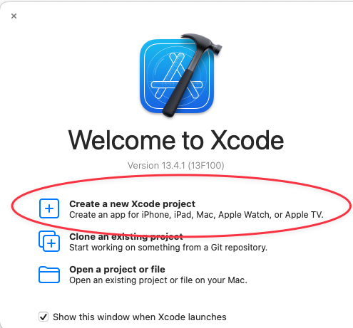 Create a New Project in Xcode
